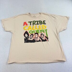 A Tribe Called Quest T-Shirt Mens 4XL Tan Beige Hip Hop Streetwear 90s Retro 4X